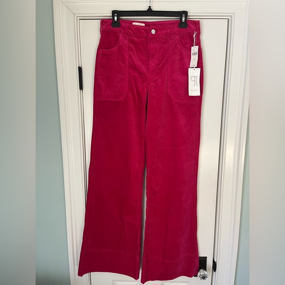 Anthropologie Denim - Pilcro Robbie Corduroy High-Rise Flare Jeans in Raspberry Size 28 NWT